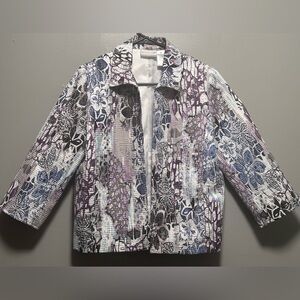 Alfred Dunner Floral Jacket 100% Polyester Size 6 Petite